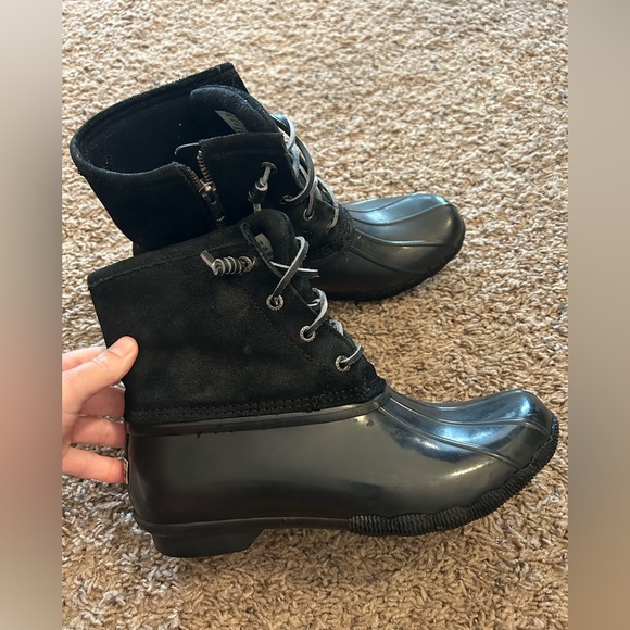 Sperry Shoes - Sperry Top-Sider Saltwater Duck Boots Waterproof Black 8.5